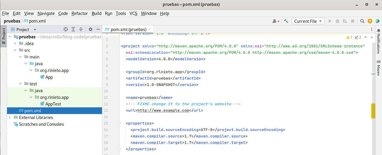 Estructura de un proyecto maven